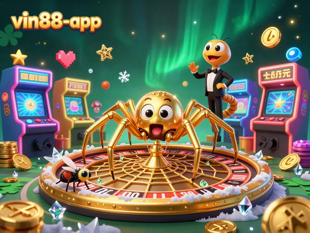 Experience the thrill of vin88-app with vibrant gaming elements and engaging characters in a rich casino atmosphere.